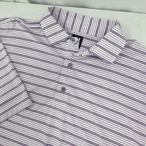 FootJoy Men's Performance Golf Polo Stretch Purple Stripe Size 2XL No Club Logo.